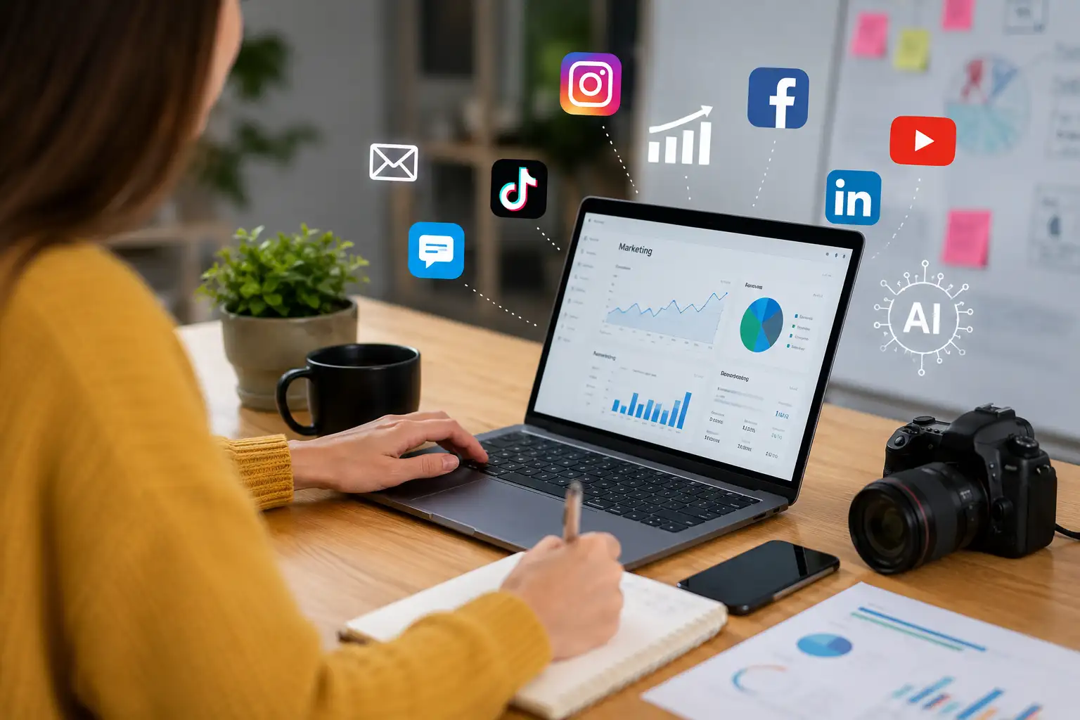 Online marketing és MI-alapú tartalomgyártás digitális munkakörnyezetben