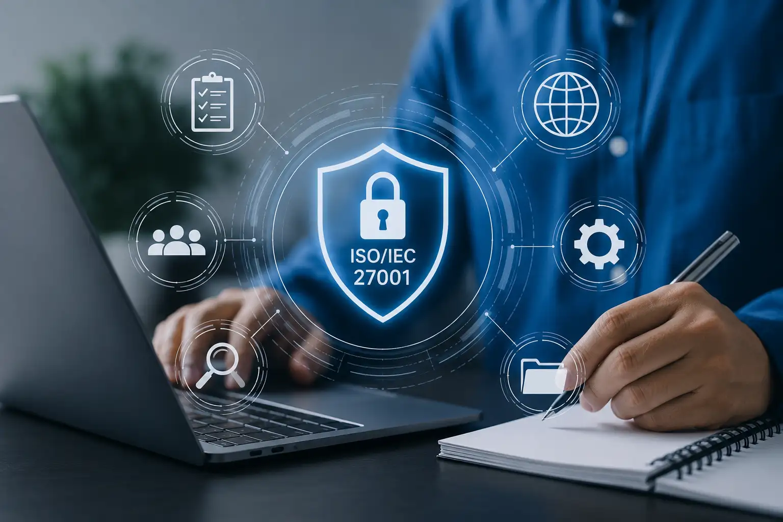 ISO/IEC 27001 belső auditor képzéshez kapcsolódó információbiztonsági és auditálási illusztráció
