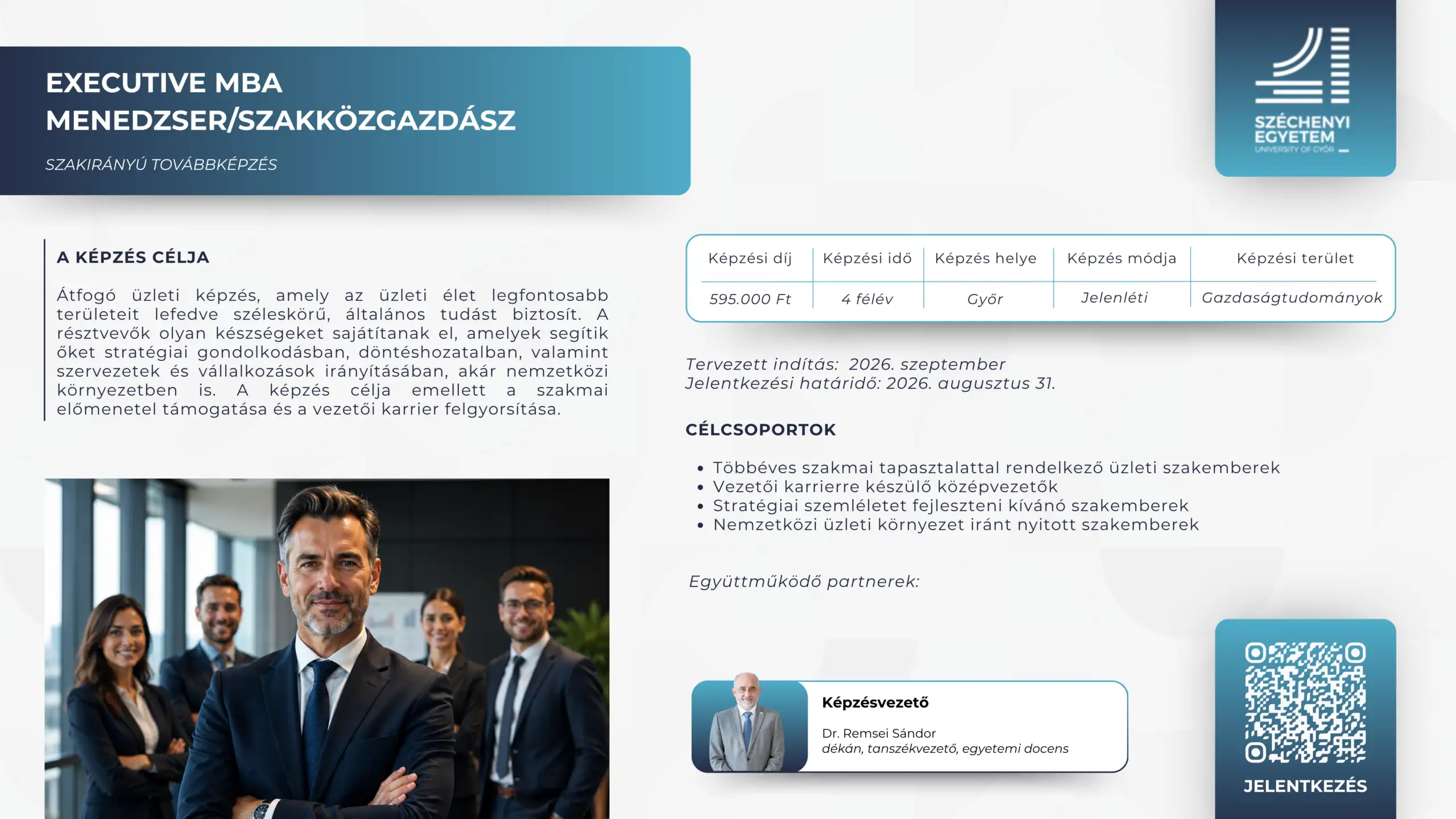 Executive MBA menedzser/szakközgazdász